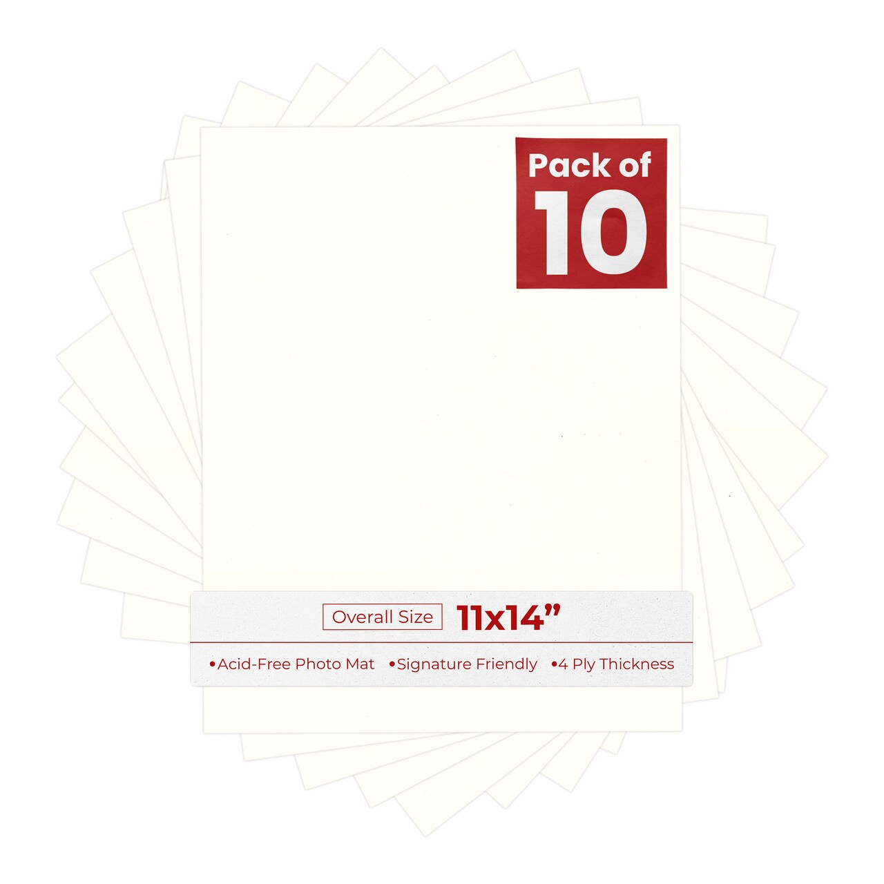 Antique White 11x14 Uncut Mat Board - Blank Sheets, No Opening